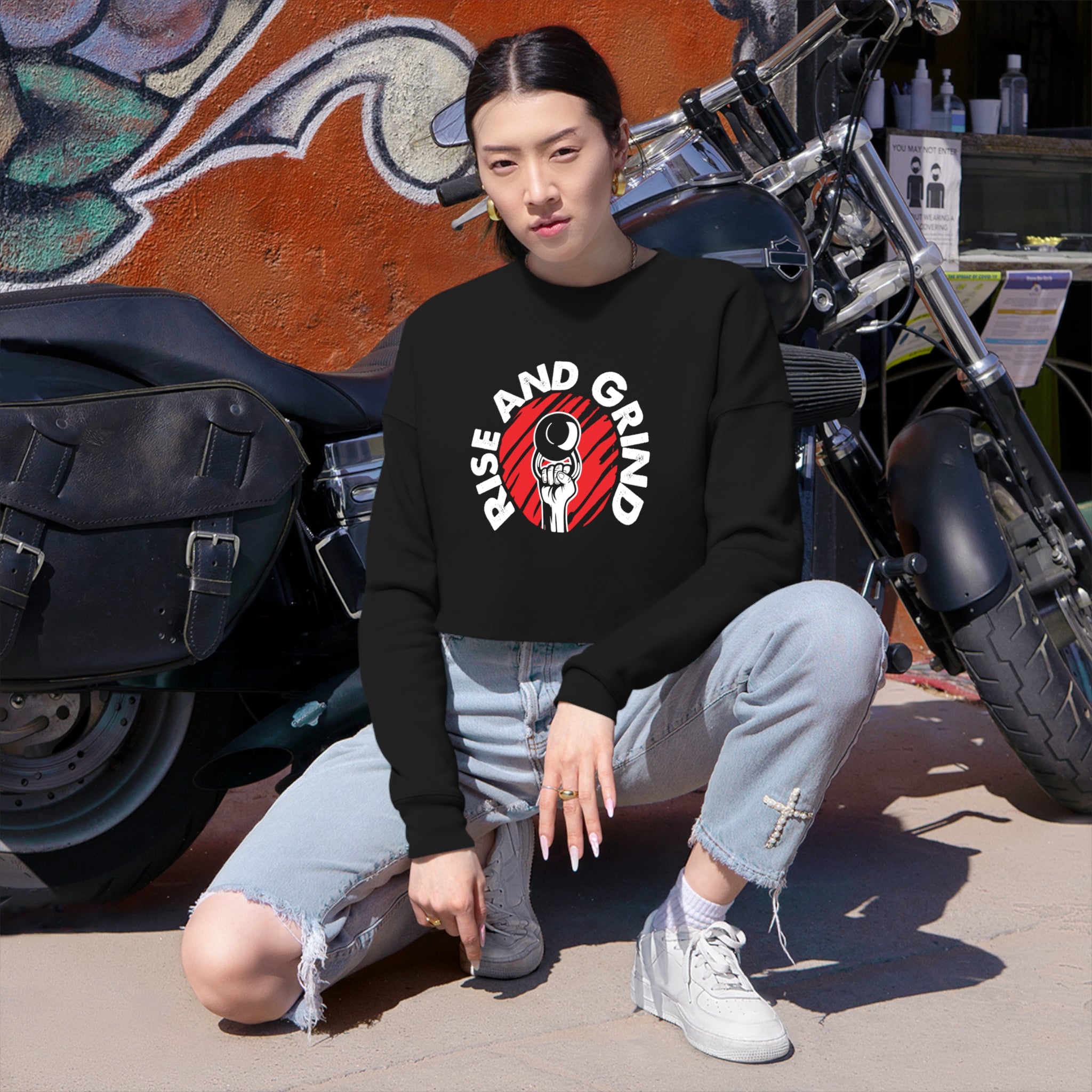 Rise and Grind- Women's Cropped Sweatshirt
