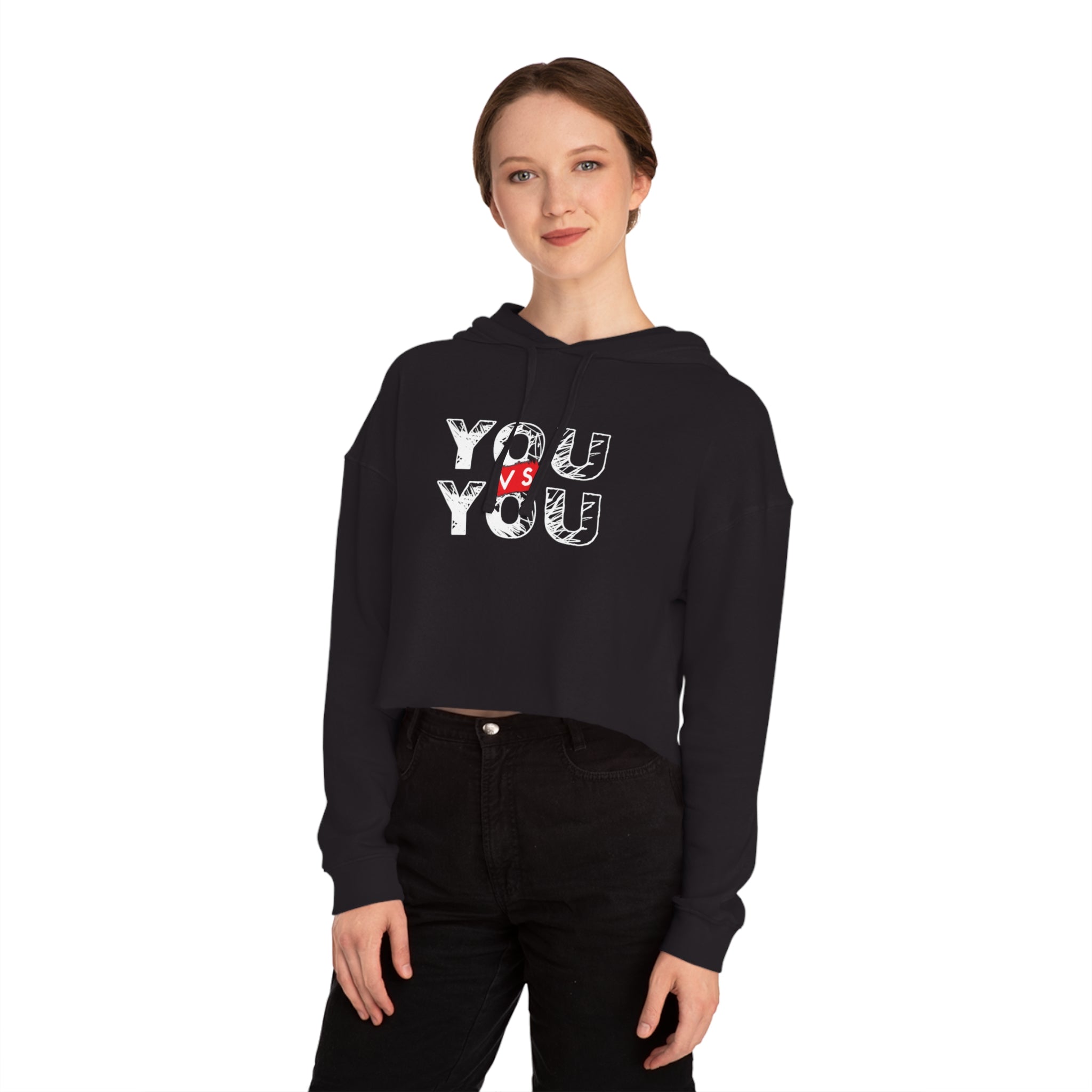 You Vs You- Women’s Cropped Hooded Sweatshirt